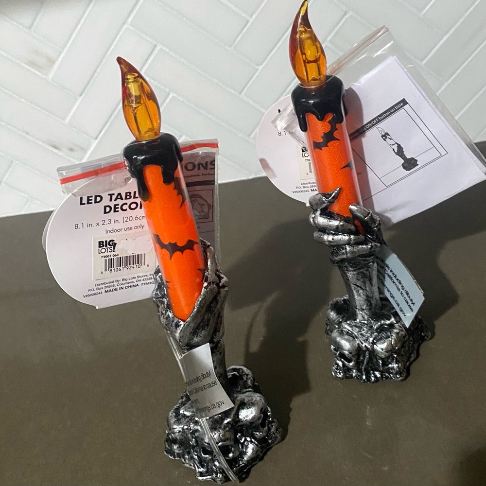 2 Led Halloween Candle Led Decor